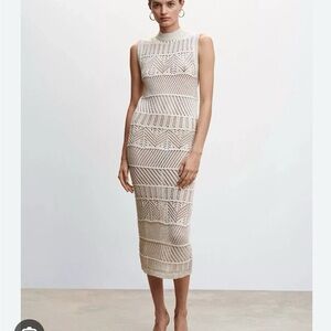 Open work crochet dress MANGO
